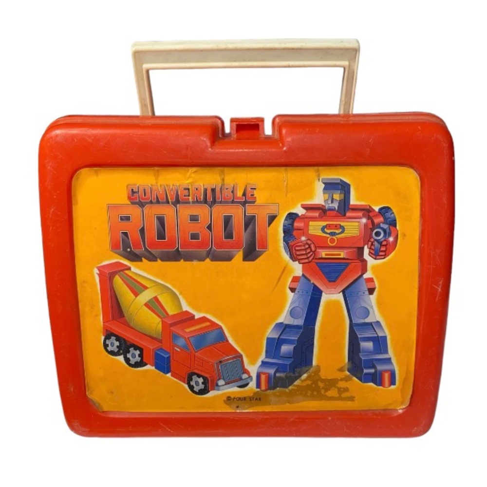 Vtg Convertible Robot Transformers Lunch Box *READ* 90s